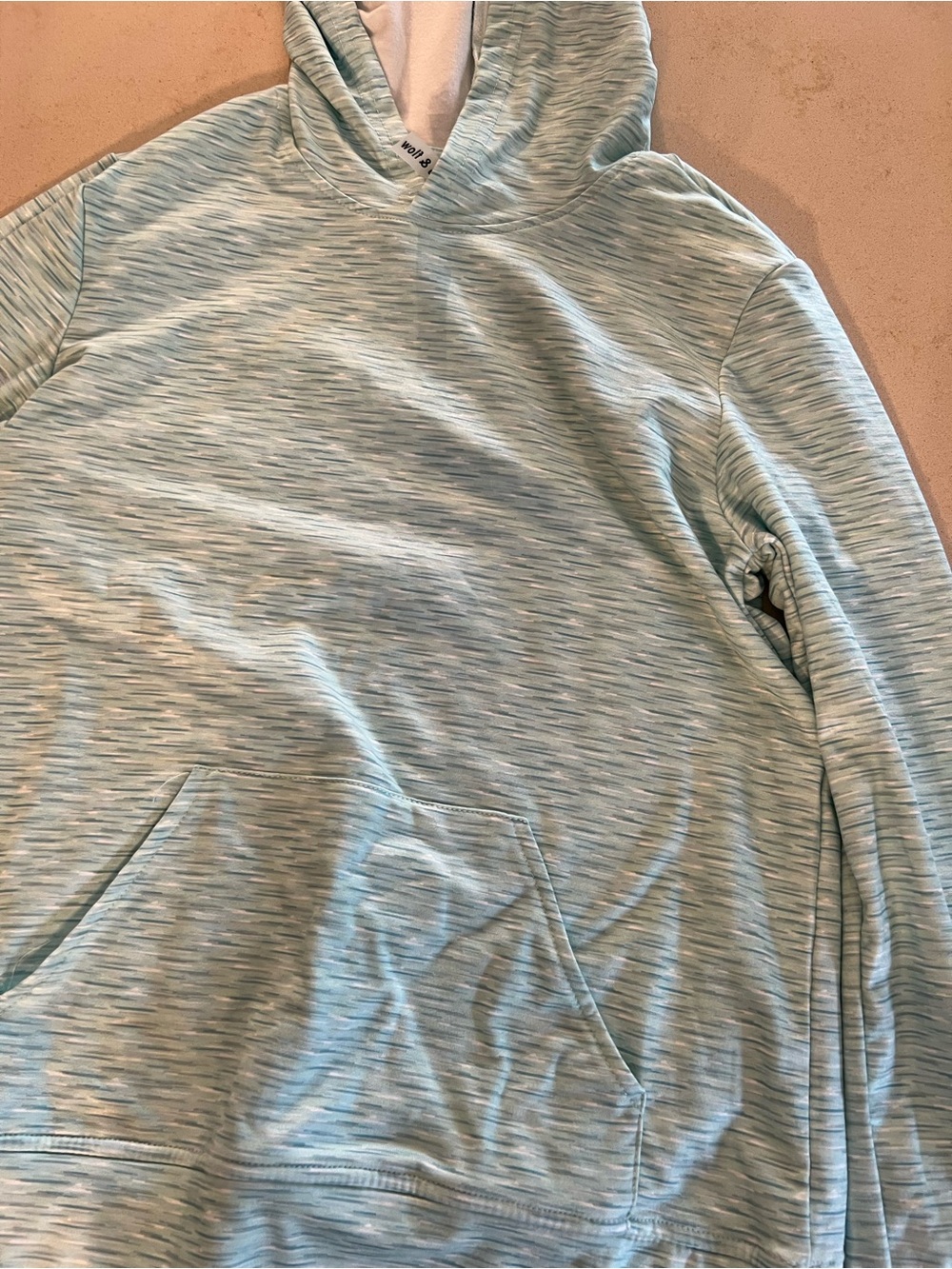Light Blue Space-Dye Kids Hoodie Sweatshirt